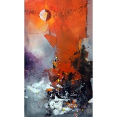 Zohaib Rind, 30 x 54 Inch, Acrylic on Canvas, Abstract Painting, AC-ZR-322
